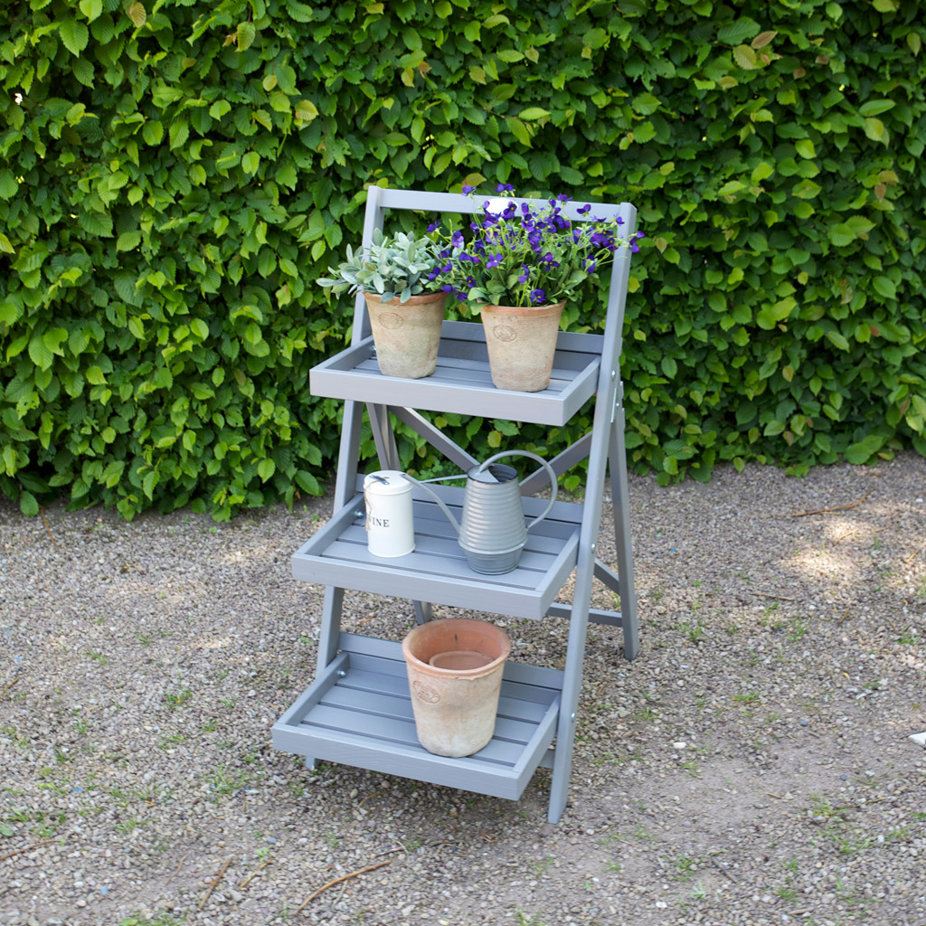 Esschert Garten Blumentreppe grau