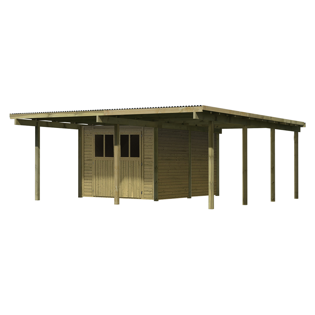 Karibu ECO Doppelcarport 2 inkl. Abstellraum 2