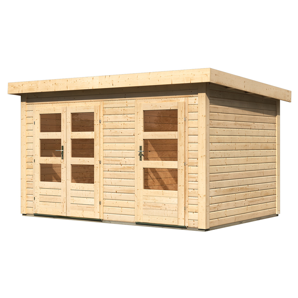 Karibu 38 mm Mittelwand Gartenhaus Schönbuch 1