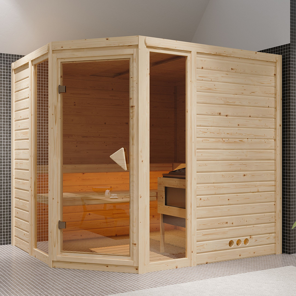 Karibu 38 mm Massiv Sauna Sinai 3