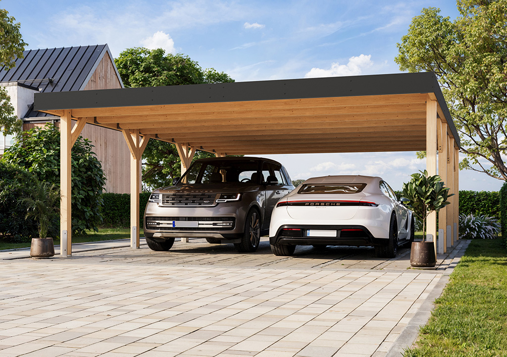 Karibu Doppel Carport Leimholz 2