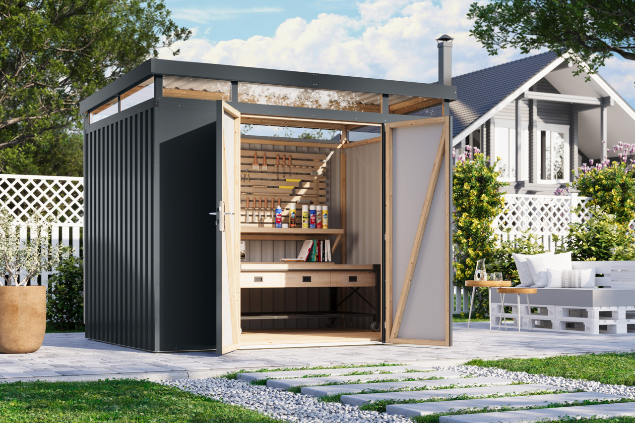 Karibu Metall Gerätehaus Aurum 3 anthrazit